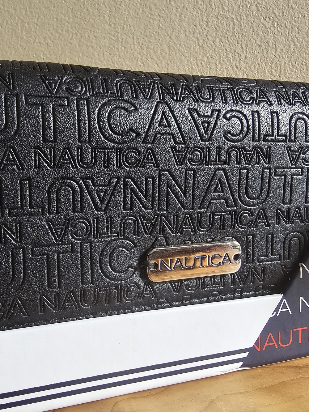 Nautica Black Embossed Logo Wallet - Picture 3 of 4